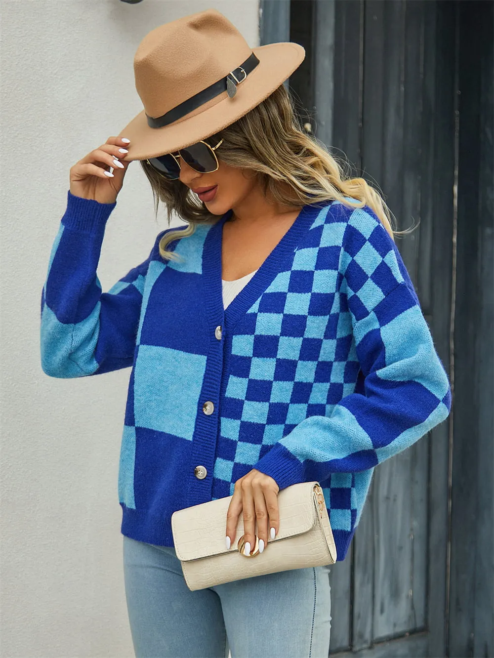 Plaid V-Neck Cardigan - 4 Colors
