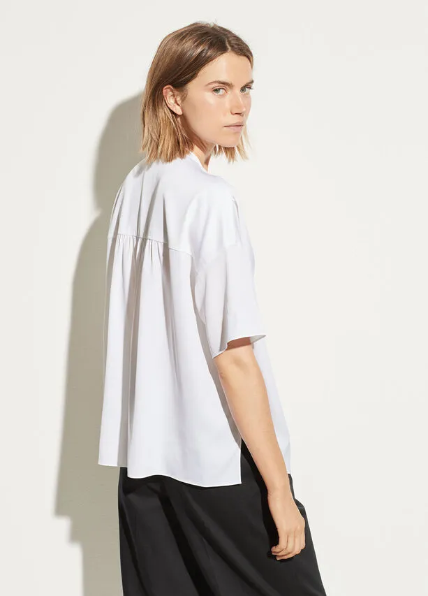 Vince - Shirred V-Neck Blouse Optic White